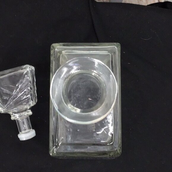 Vintage Crystal Glass Liquor Corner Bursts Decanter Geometric Starburst Cut Desi - Picture 6 of 7